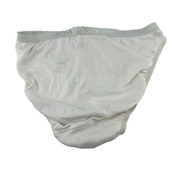 Victoria's Secret Panty Solid White Cotton Bikini Signature Waist Size Small - Picture 5 of 5